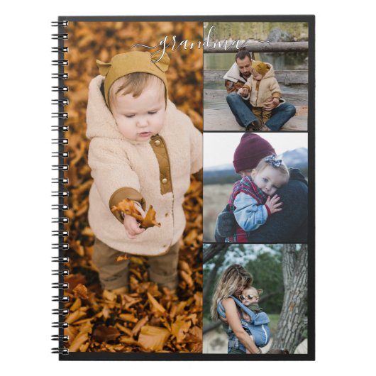 家族シンプルコラージュモダンラブ祖母 ノートブック (正面)