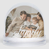 家族シンプルモダン脚本2枚の写真スノースグローブ (正面)