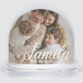 家族シンプルモダン脚本2枚の写真スノースグローブ (裏面)