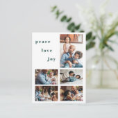 家族シンプルモダン5枚フォトコラージュ シーズンポストカード (スタンド正面)