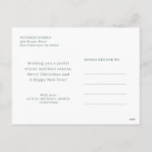 家族シンプルモダン5枚フォトコラージュ シーズンポストカード (裏面)