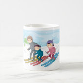 家族スキー冬の雪景色 コーヒーマグカップ (中央)