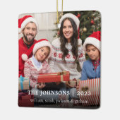 家族スタイリッシュ写真クリスマス セラミックオーナメント (左)