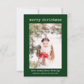家族スタイリッシュ写真ミニマルなクリスマスカード サンキューカード (正面)