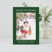 家族スタイリッシュ写真ミニマルなクリスマスカード サンキューカード (スタンド正面)