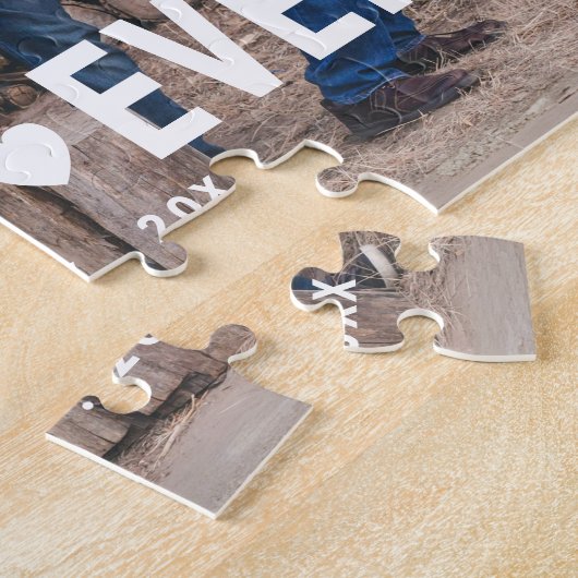 家族スタイリッシュ写真最高の家族 ジグソーパズル (側面)