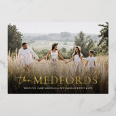 家族スタイリッシュ名のエレガントフローラ 箔シーズンカード (正面)