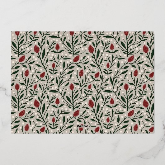 家族スタイリッシュ名のエレガントフローラ 箔シーズンカード (裏面)