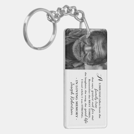 家族スタイリッシュ引用文・写真記念碑 キーホルダー (正面左)