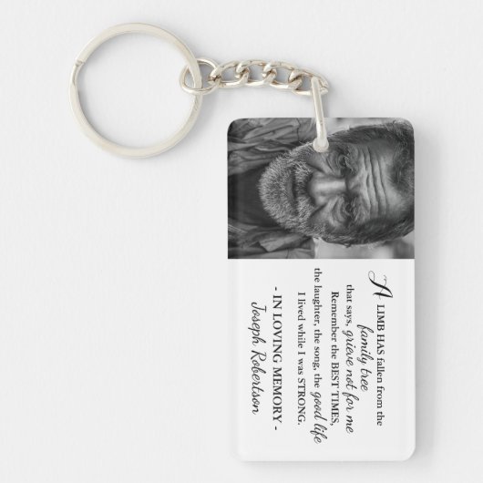 家族スタイリッシュ引用文・写真記念碑 キーホルダー (正面)