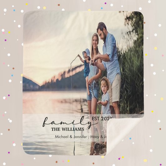 家族スタイリッシュ形見 | フパーソナライズされたルフォト シェルパブランケット