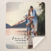 家族スタイリッシュ形見 | フパーソナライズされたルフォト シェルパブランケット (正面)