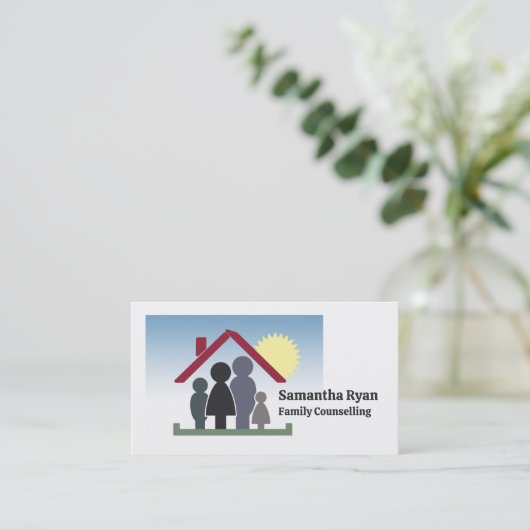 家族セラピーデザイン，心理療法士 名刺 (スタンド正面)