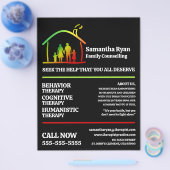 家族セラピーロゴ、心理療法士、セラピー チラシ (シングル)