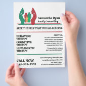 家族セラピー気にデザイン心理療法士セラピー チラシ (手)