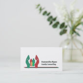 家族セラピー気にデザイン、心理療法士 名刺 (スタンド正面)