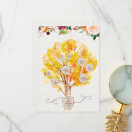 家族ツリー カエデの葉 ジェネアロジー 先祖 カード