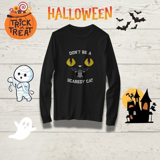 家族ハロウィーン「怖い猫にならないで」 Tシャツ