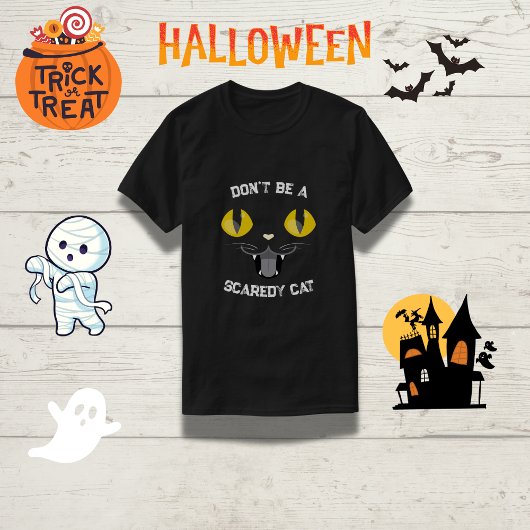 家族ハロウィーン「怖い猫にならないで」 Tシャツ