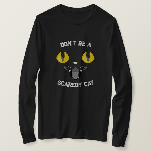 家族ハロウィーン「怖い猫にならないで」 Tシャツ (デザイン正面)