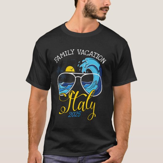 家族バケーション同窓会旅行グループ家族旅行イタリア Tシャツ (正面)