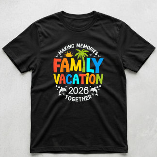 家族バケーション2026 ビーチマッチングファミリーサマー Tシャツ