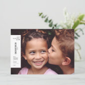 家族バレンタインのミニマルな美的写真 シーズンカード (スタンド正面)