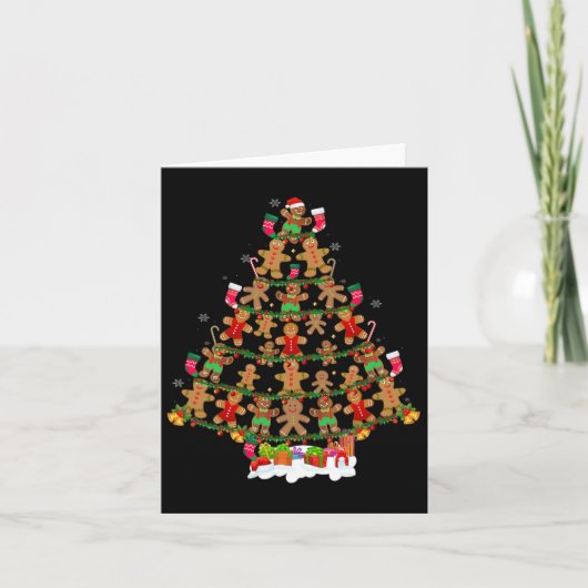 家族パジャマがクリスマスのジンジャーブレッすてきドXmaを設定 カード (正面)