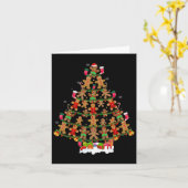 家族パジャマがクリスマスのジンジャーブレッすてきドXmaを設定 カード (黄色い花)