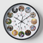 家族パパママ子供の友カスタマイズ人写真 壁時計 (正面)