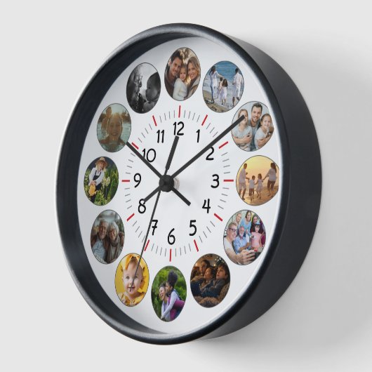 家族パパママ子供の友カスタマイズ人写真 壁時計 (傾斜)