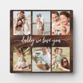 家族パパ – 父の日ウッドフォトコラージュ フォトプラーク (正面)