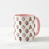 家族パーソナライズされたおもしろい顔4枚の写真 マグカップ (正面右)