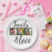 家族パーソナライズされたとラブフォトコラージュ ペーパープレート (パーティー)