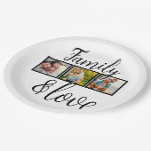 家族パーソナライズされたとラブフォトコラージュ ペーパープレート (アングル)