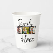 家族パーソナライズされたとラブフォトコラージュ 紙コップ (裏面)