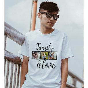 家族パーソナライズされたとラブフォトコラージュ Tシャツ