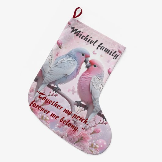 家族パーソナライズされたと会社のクリスマスストッキング ラージクリスマスストッキング (正面 (吊り時))