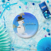 家族パーソナライズされたのクリスマスのマグカップと雪だるま ペーパープレート (パーティー)