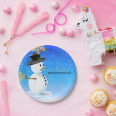 家族パーソナライズされたのクリスマスのマグカップと雪だるま ペーパープレート (パーティー)
