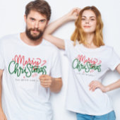 家族パーソナライズされたのクリスマスの姓 Tシャツ