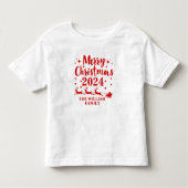 家族パーソナライズされたのクリスマスの幼児Tシャツ トドラーTシャツ (正面)