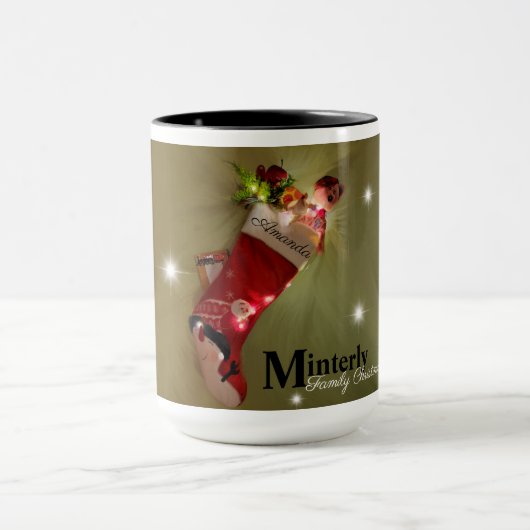 家族パーソナライズされたのクリスマスストッキング マグカップ (中央)