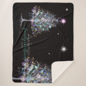 家族パーソナライズされたのクリスマスパステルの木 シェルパブランケット (正面)