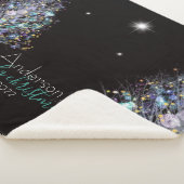 家族パーソナライズされたのクリスマスパステルの木 シェルパブランケット (3/4)