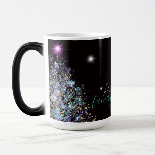 家族パーソナライズされたのクリスマスパステルの木 モーフィングマグカップ (左)