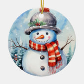 家族パーソナライズされたのクリスマス装飾、両面 セラミックオーナメント (正面)