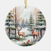 家族パーソナライズされたのクリスマス装飾、両面 セラミックオーナメント (正面)