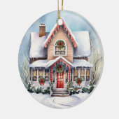 家族パーソナライズされたのクリスマス装飾、両面 セラミックオーナメント (左)