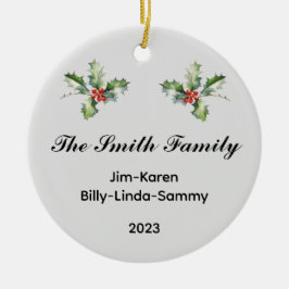 家族パーソナライズされたのクリスマス記念品 セラミックオーナメント